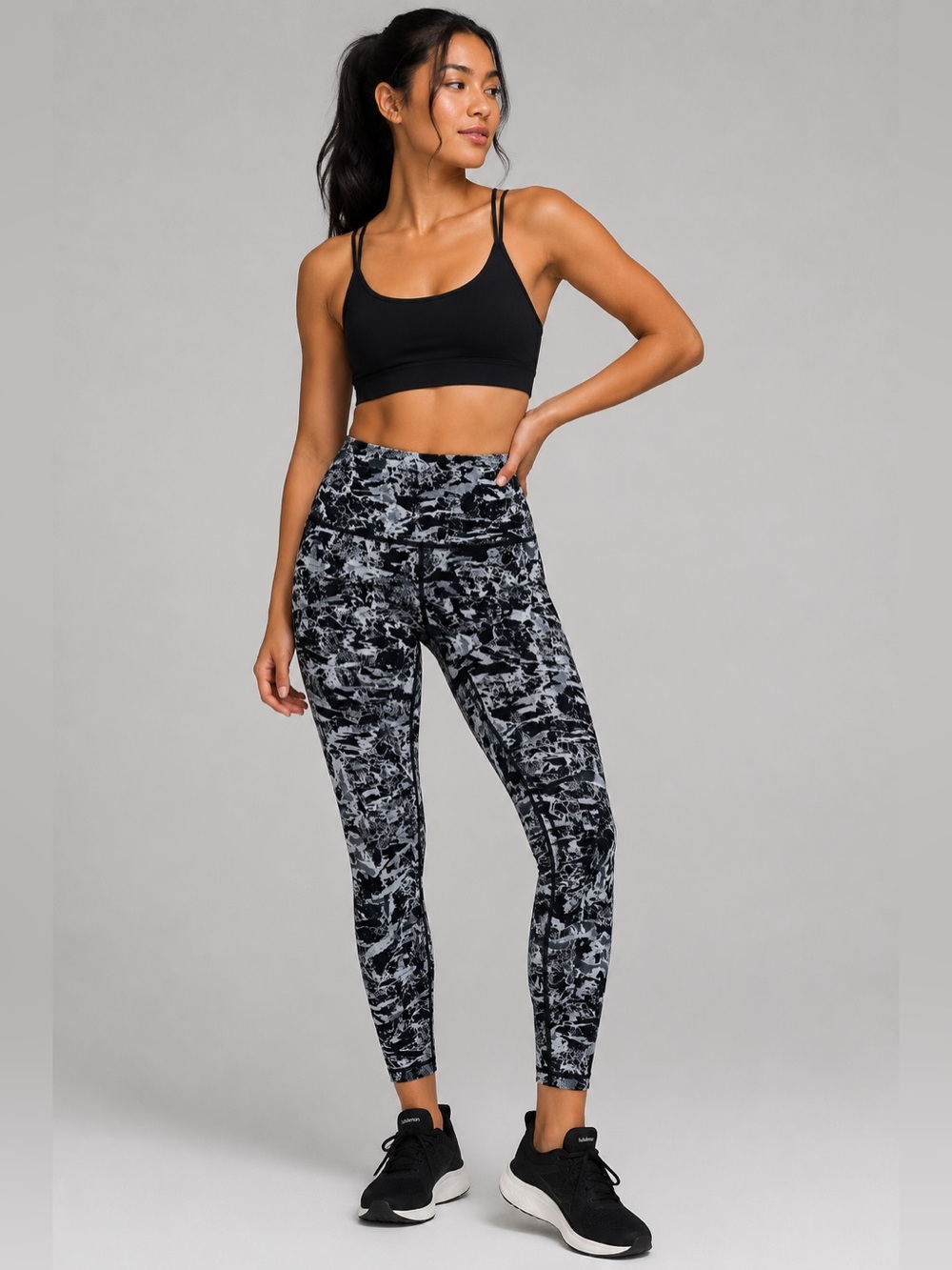 Lululemon Wunder Under Hi-Rise Tight Interlaced Starlight Black White Leggings